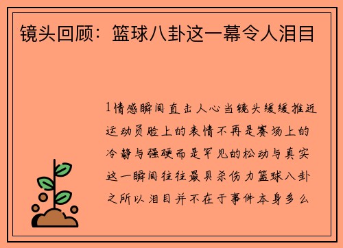 镜头回顾：篮球八卦这一幕令人泪目